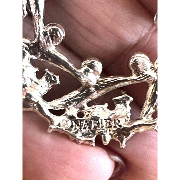 NAPIER Vtg Wreath Brooch Pin Enamel Rhinestones Multicolor Gorgeous IOB Signed - Picture 6 of 7